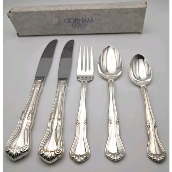 Gorham Valcourt Silverplate 5 Piece Place Set Flatware Japan No Place Fork! - Picture 1 of 5